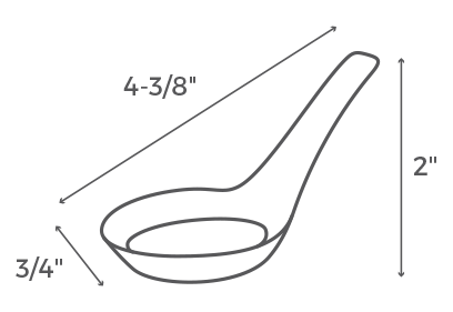 4.6" Asian Appetizer Spoon - 400 Count Case, PLA-SelfEco Caterware