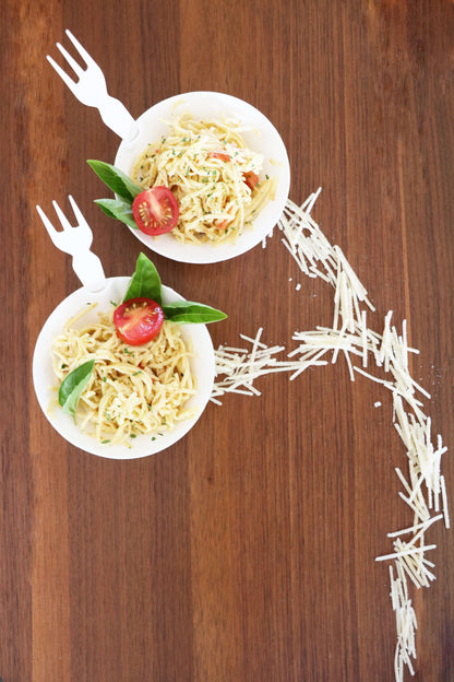 4 Oz Round Bowls with Utensil Hangers - 4" - 300 Count Case, PLA-SelfEco Caterware