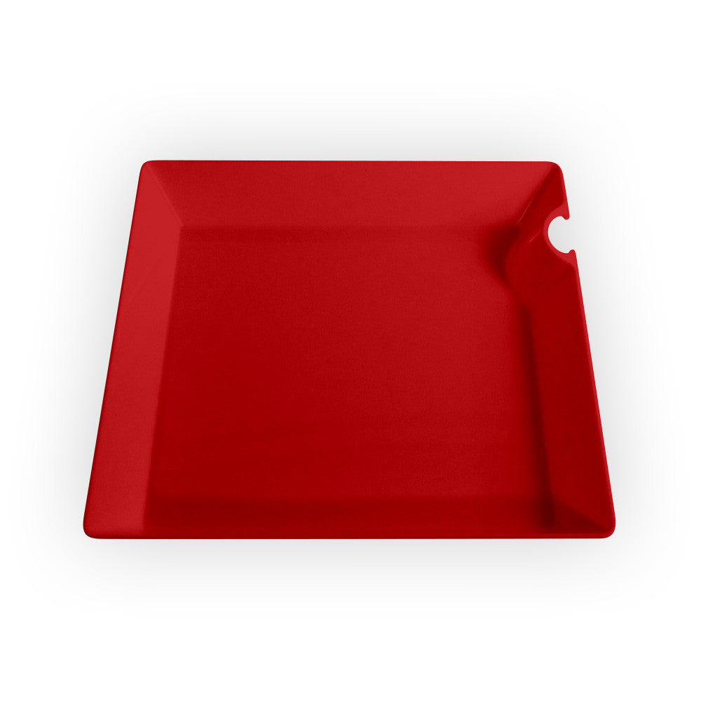 4" Square Cocktail Plates with Utensil Hangers - 200 Count Case, PLA-SelfEco Caterware